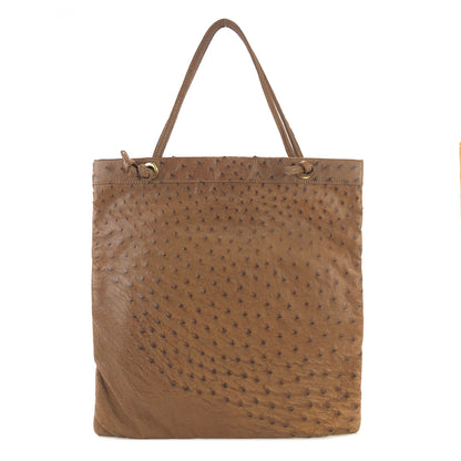 LOEWE Anagram Ostrich Tote bag Brown Vintage Old bkb45d