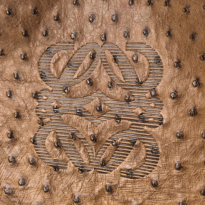 LOEWE Anagram Ostrich Tote bag Brown Vintage Old bkb45d