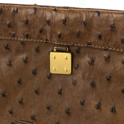 LOEWE Anagram Ostrich Tote bag Brown Vintage Old bkb45d