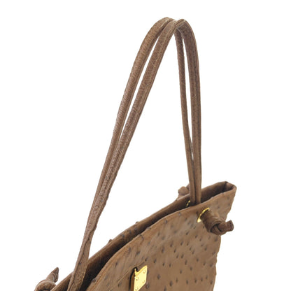 LOEWE Anagram Ostrich Tote bag Brown Vintage Old bkb45d