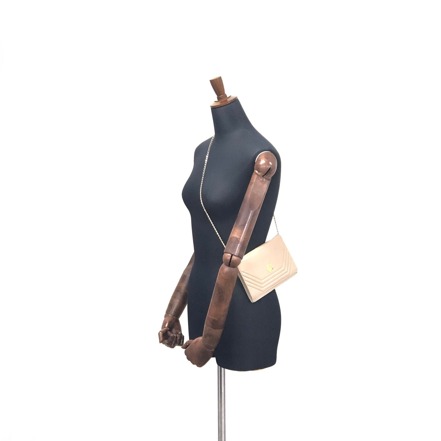 CELINE Blason Emblem Chain Shoulder Bag Beige Old Celine vintage grm6h7