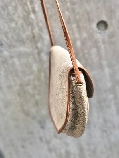 Christian Dior Logo Honeycomb Pattern Round Crossbody Shoulderbag Beige Vintage Old jzzy4f