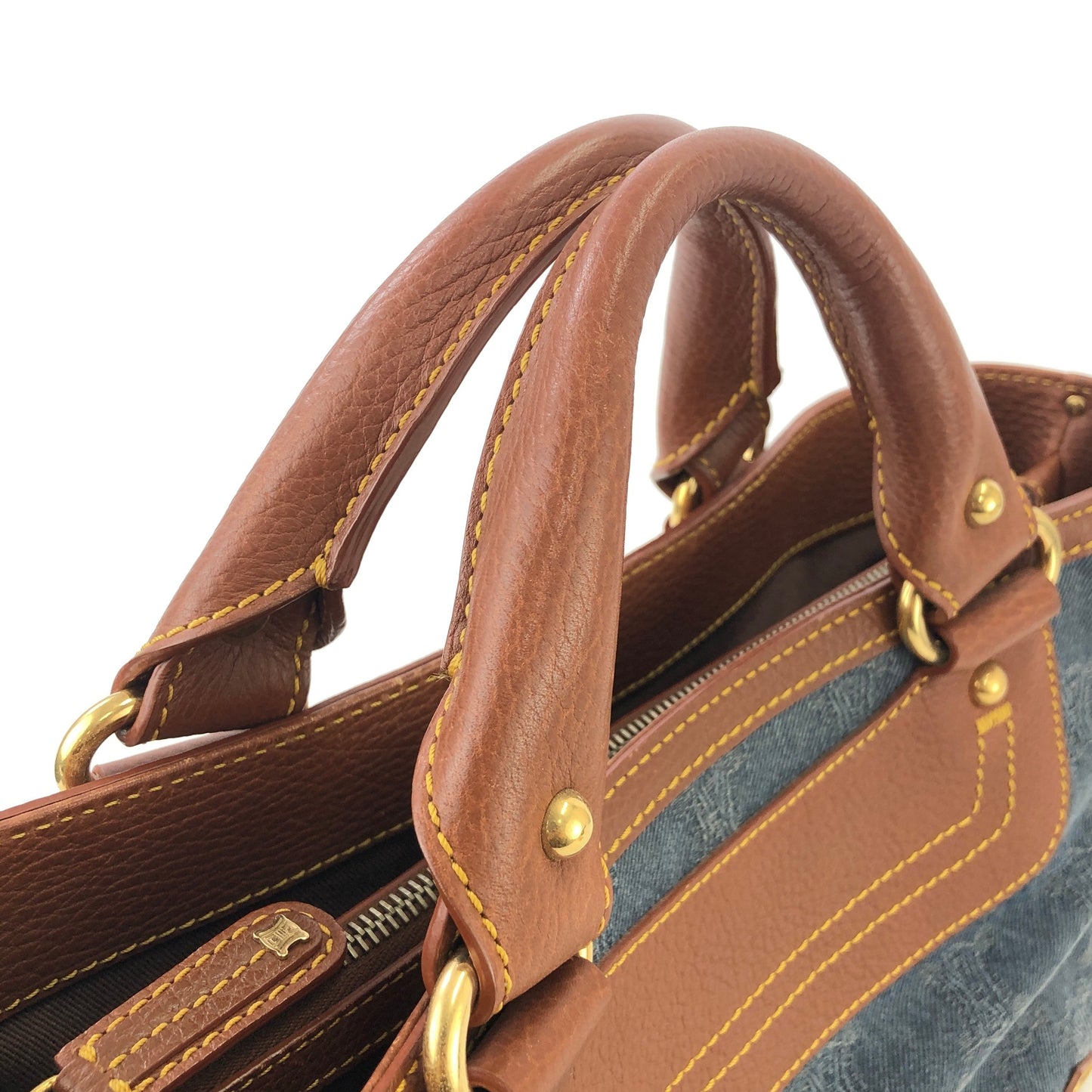 CELINE Paris macadam Denim Boogie bag Handbag Old CELINE Vintage 5s27n5