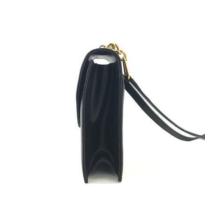 VALENTINO GARAVANI Logo Crossbody Shoulder bag Black Vintage Old 2vcv5w