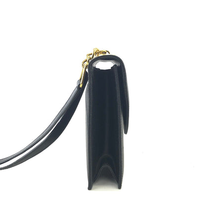 VALENTINO GARAVANI Logo Crossbody Shoulder bag Black Vintage Old 2vcv5w