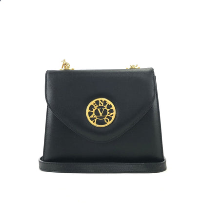 VALENTINO GARAVANI Logo Crossbody Shoulder bag Black Vintage Old 2vcv5w