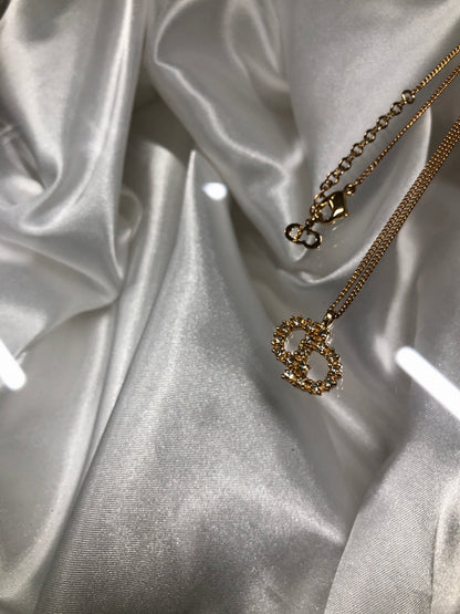 Christian Dior CD 標誌寶石項鍊金色復古舊款 f26riy