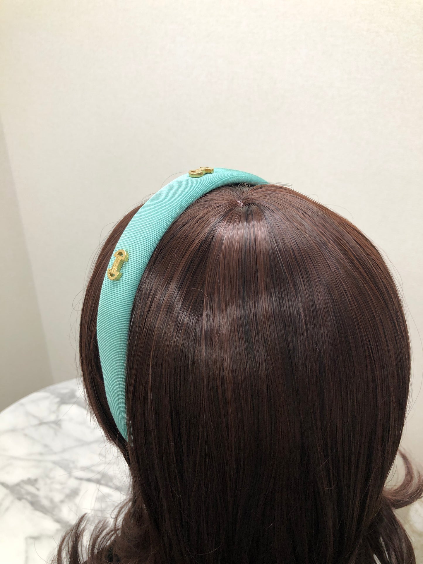 CELINE Horse Bit Fabric headband mint green Vintage 5c8ice