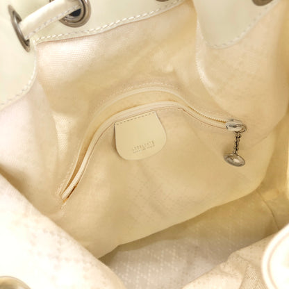 GUCCI Bamboo Nylon Patent leathe Whiter 4umeg6