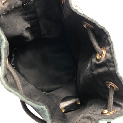 CELINE Circle logo Drawstring Mini bag Pouch Black Vintage Old CELINE r4mgr3