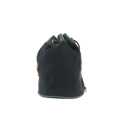 CELINE Circle logo Drawstring Mini bag Pouch Black Vintage Old CELINE r4mgr3