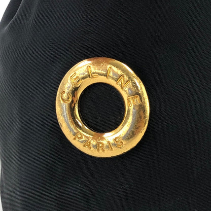 CELINE Circle logo Drawstring Mini bag Pouch Black Vintage Old CELINE r4mgr3