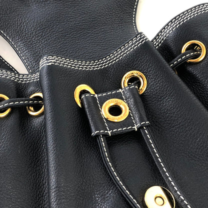 LOEWE Anagram Leather Edge Stitch Backpack Navy Vintage Old i2mxkh