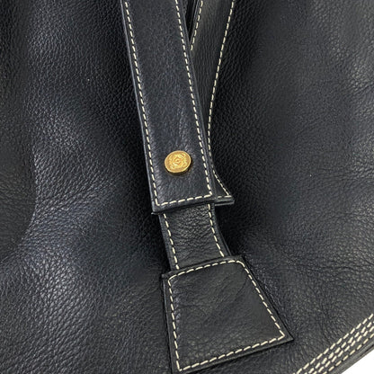 LOEWE Anagram Leather Edge Stitch Backpack Navy Vintage Old i2mxkh