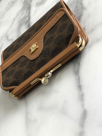 CELINE Wallet Macadam Triomphe Brown yxv3hm