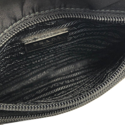 PRADA Triangle logo Nylon Waist bag Black Vintage sh566s
