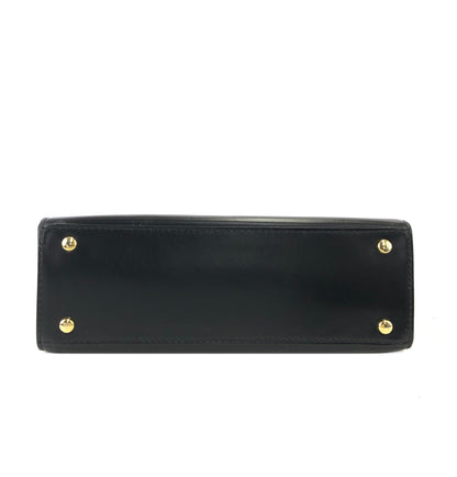 CELINE Gancini Leather Shoulder bag Black Vintage Old Celine 2shse6