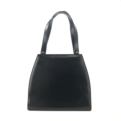 CELINE Gancini Leather Shoulder bag Black Vintage Old Celine 2shse6