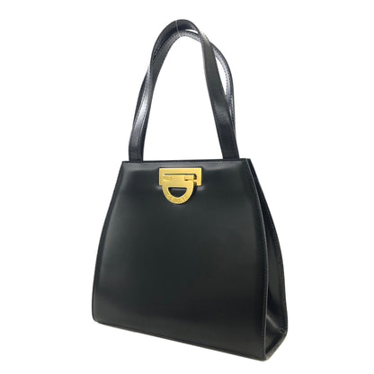 CELINE Gancini Leather Shoulder bag Black Vintage Old Celine 2shse6