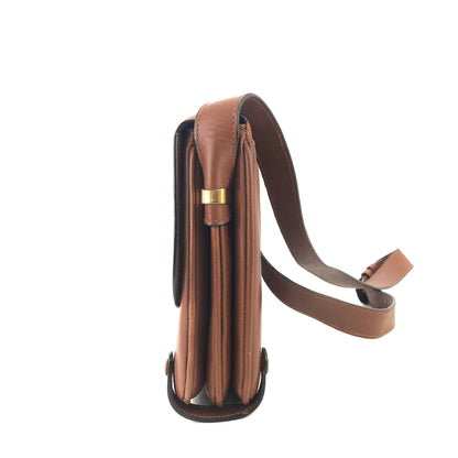 CELINE 馬車斜背包肩背包棕色復古舊CELINE zgbb53