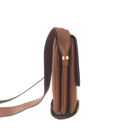 CELINE 馬車斜背包肩背包棕色復古舊CELINE zgbb53
