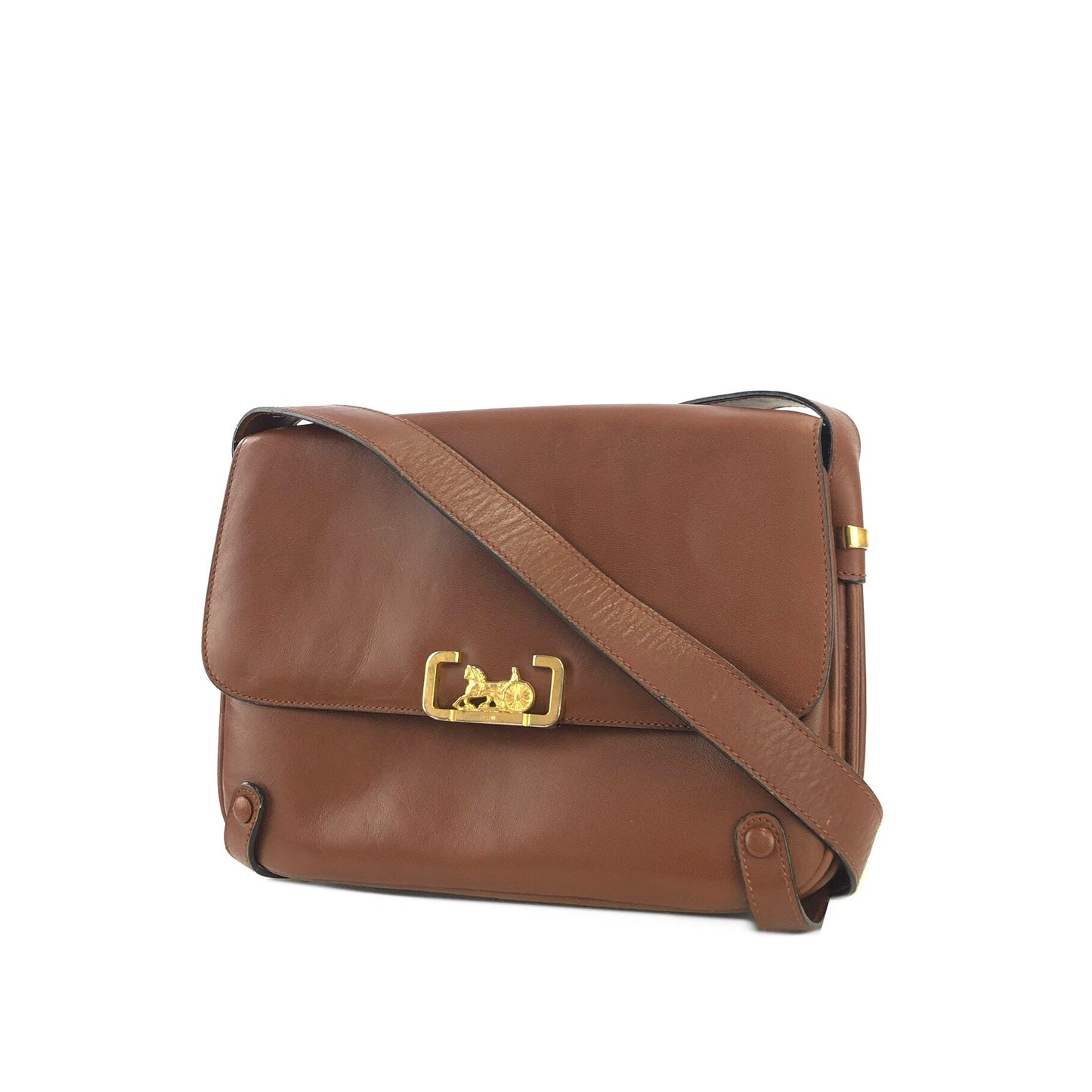 CELINE Horse carriage Crossbody Shoulderbag Brown Vintage Old CELINE zgbb53