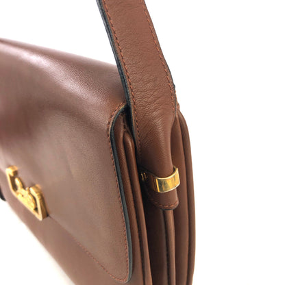 CELINE 馬車斜背包肩背包棕色復古舊CELINE zgbb53