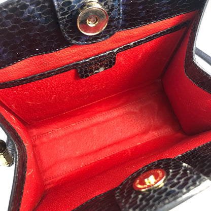 CELINE Star Python Leather Shoulder bag Black Vintage Old CELINE pi7dwg