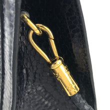 Load image into Gallery viewer, CELINE Star Python Leather Shoulder bag Black Vintage Old CELINE pi7dwg
