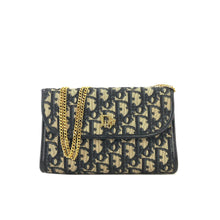 Load image into Gallery viewer, Christian Dior Trotter Jacquard Chain Mini Shoulder bag Navy Vintage Old 4w7zyh
