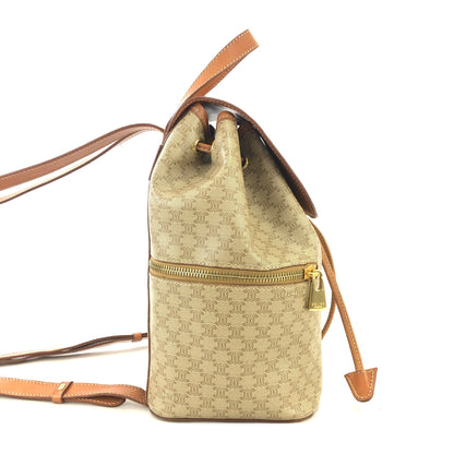 CELINE Macadam Triomphe Backpack Beige Vintage Old Celine mchxj3