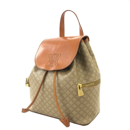 CELINE Macadam Triomphe Backpack Beige Vintage Old Celine mchxj3