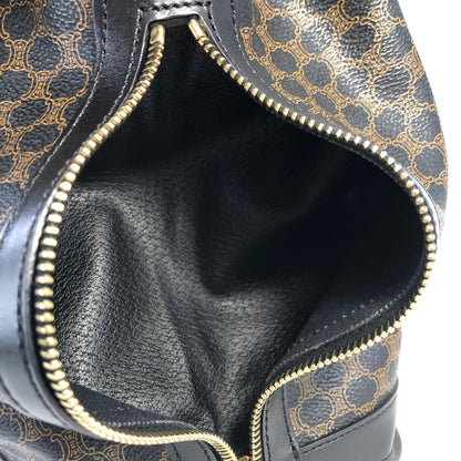 CELINE Macadam Blason Side zipper Drawstring Shoulder bag Black Vintage Old Celine u5gukm