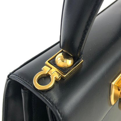 Salvatore Ferragamo Gancini Crossbody Handbag Shoulderbag Black Vintage Old e3ik8s