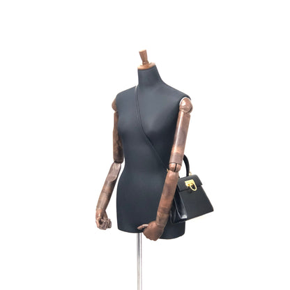 Salvatore Ferragamo Gancini Crossbody Handbag Shoulderbag Black Vintage Old e3ik8s