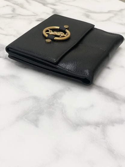 Yves Saint Laurent YSL logo Compact Wallet Black Vintage Accessory j8p247