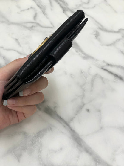 Yves Saint Laurent YSL logo Compact Wallet Black Vintage Accessory j8p247