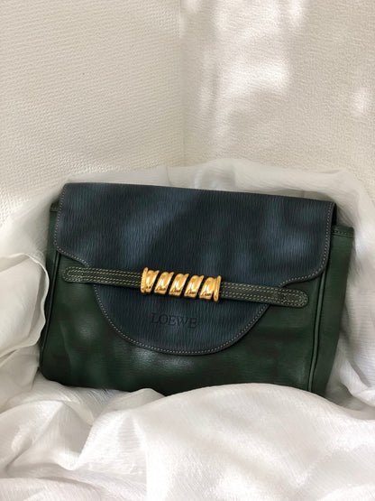 LOEWE Velazquez Clutch bag Green Vintage Old 6kxby7