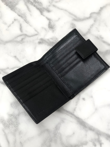 Yves Saint Laurent YSL logo Compact Wallet Black Vintage Accessory j8p247