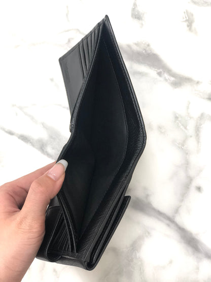 Yves Saint Laurent YSL logo Compact Wallet Black Vintage Accessory j8p247