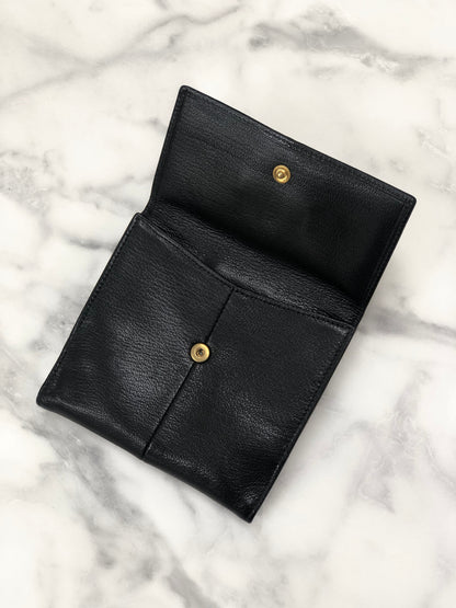 Yves Saint Laurent YSL logo Compact Wallet Black Vintage Accessory j8p247