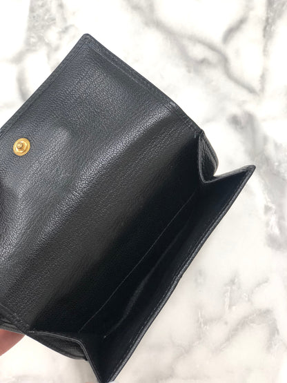 Yves Saint Laurent YSL logo Compact Wallet Black Vintage Accessory j8p247