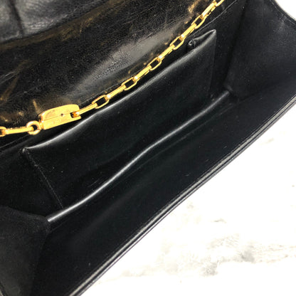CELINE Horsebit Chain Plastic Shoulder bag Black Vintage Old Celine xby4ty
