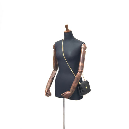 CELINE Blason Triomphe 斜紋針法單肩包 黑色 舊款 Celine 復古 4e3x2s