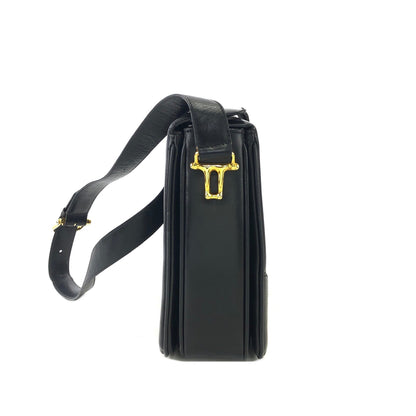 CELINE Horse carriage Horse bit Crossbody Shoulderbag Black Vintage Old CELINE uu5wd4