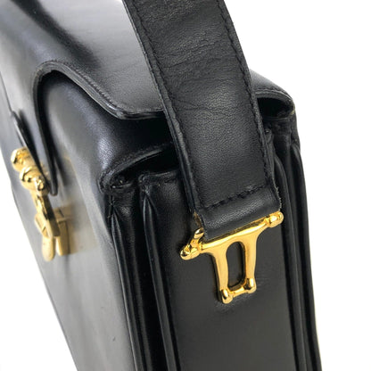 CELINE Horse carriage Horse bit Crossbody Shoulderbag Black Vintage Old CELINE uu5wd4