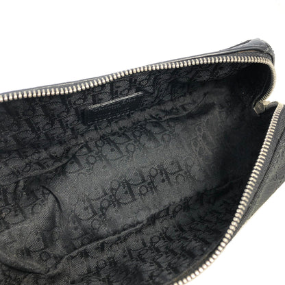 Christian Dior Cannage Charm Canvas Pouch Black Vintage Old 66dgej