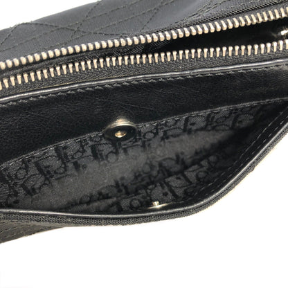 Christian Dior Cannage Charm Canvas Pouch Black Vintage Old 66dgej