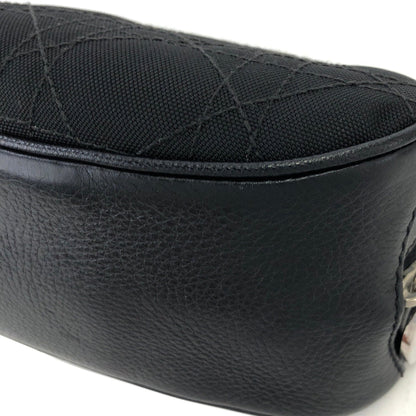 Christian Dior Cannage Charm Canvas Pouch Black Vintage Old 66dgej