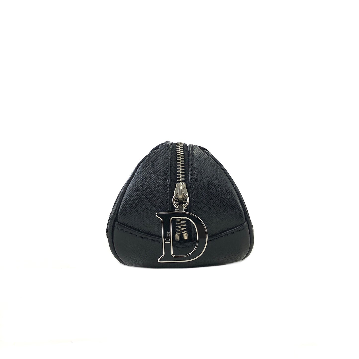 Christian Dior Cannage Charm Canvas Pouch Black Vintage Old 66dgej